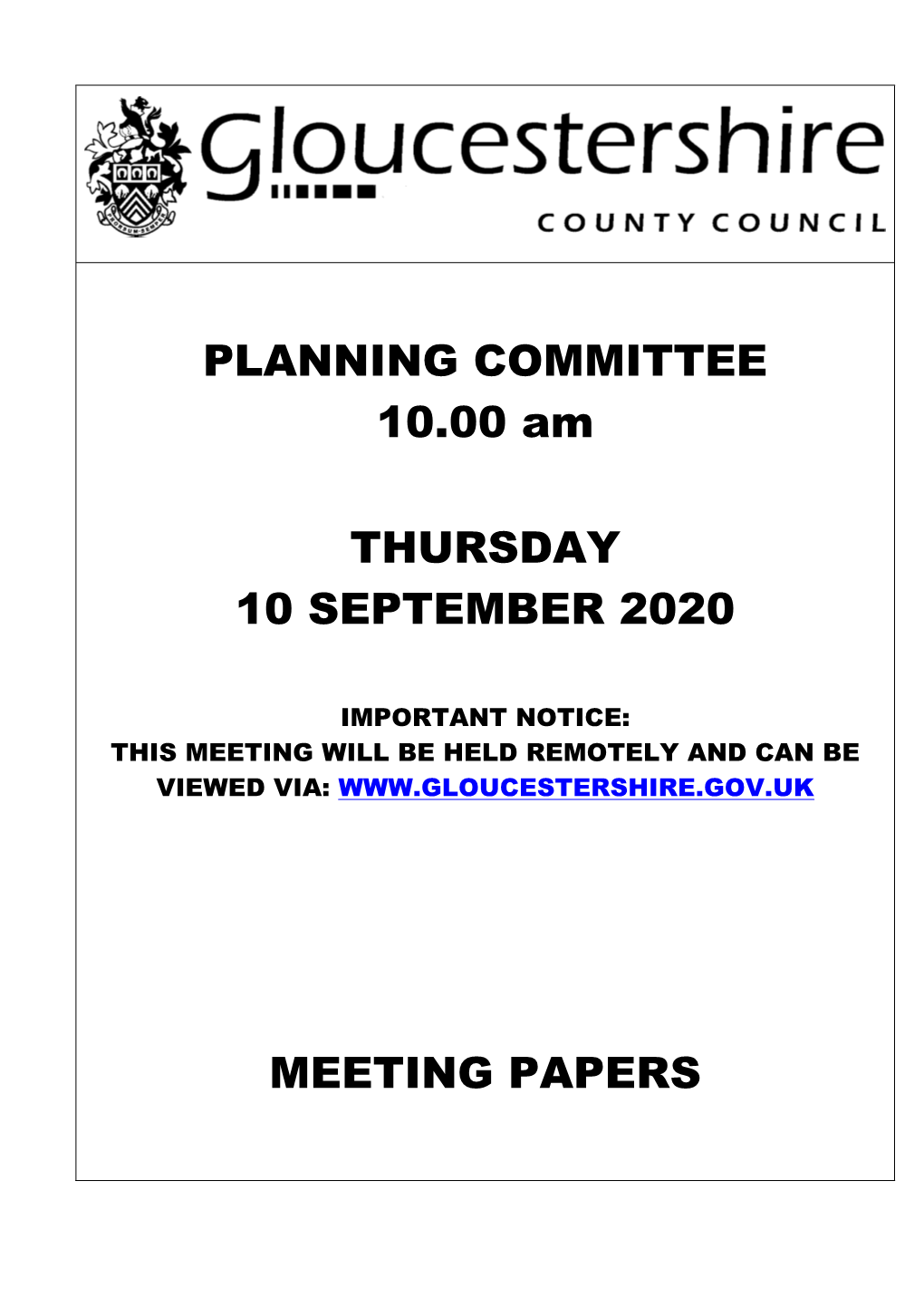 (Public Pack)Agenda Document for Planning Committee, 10/09/2020