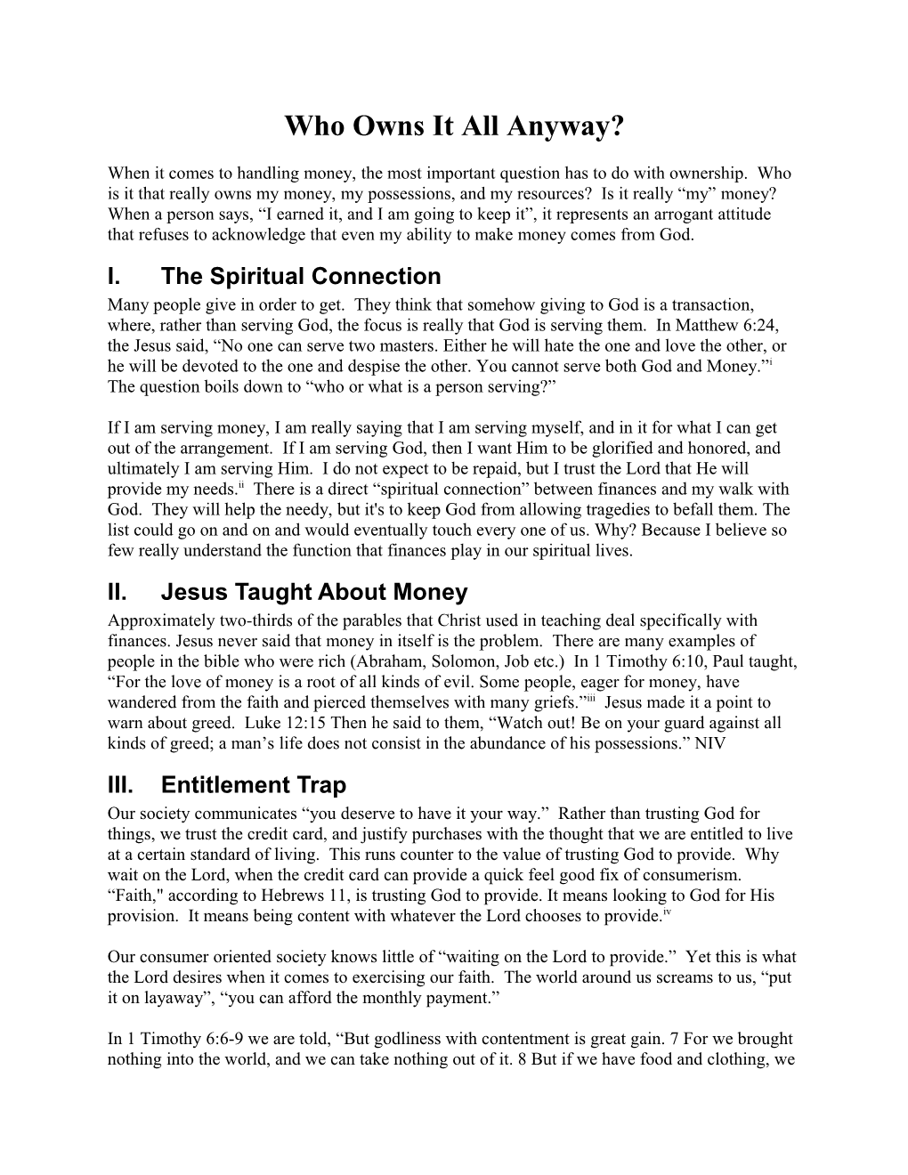 Finances and Your Relationship with God