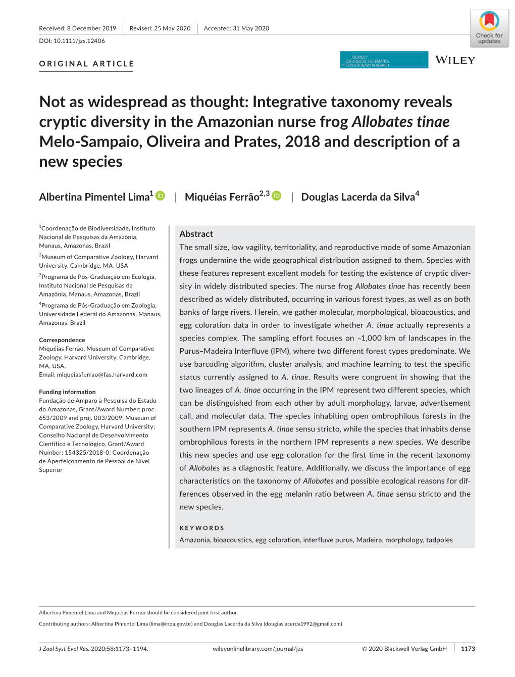 Not As Widespread As Thought: Integrative Taxonomy