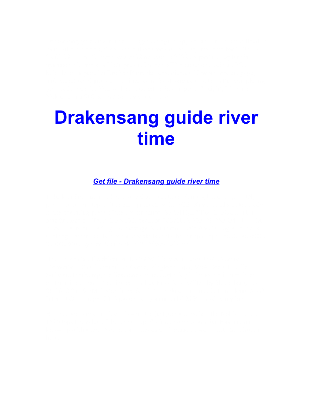 Drakensang Guide River Time