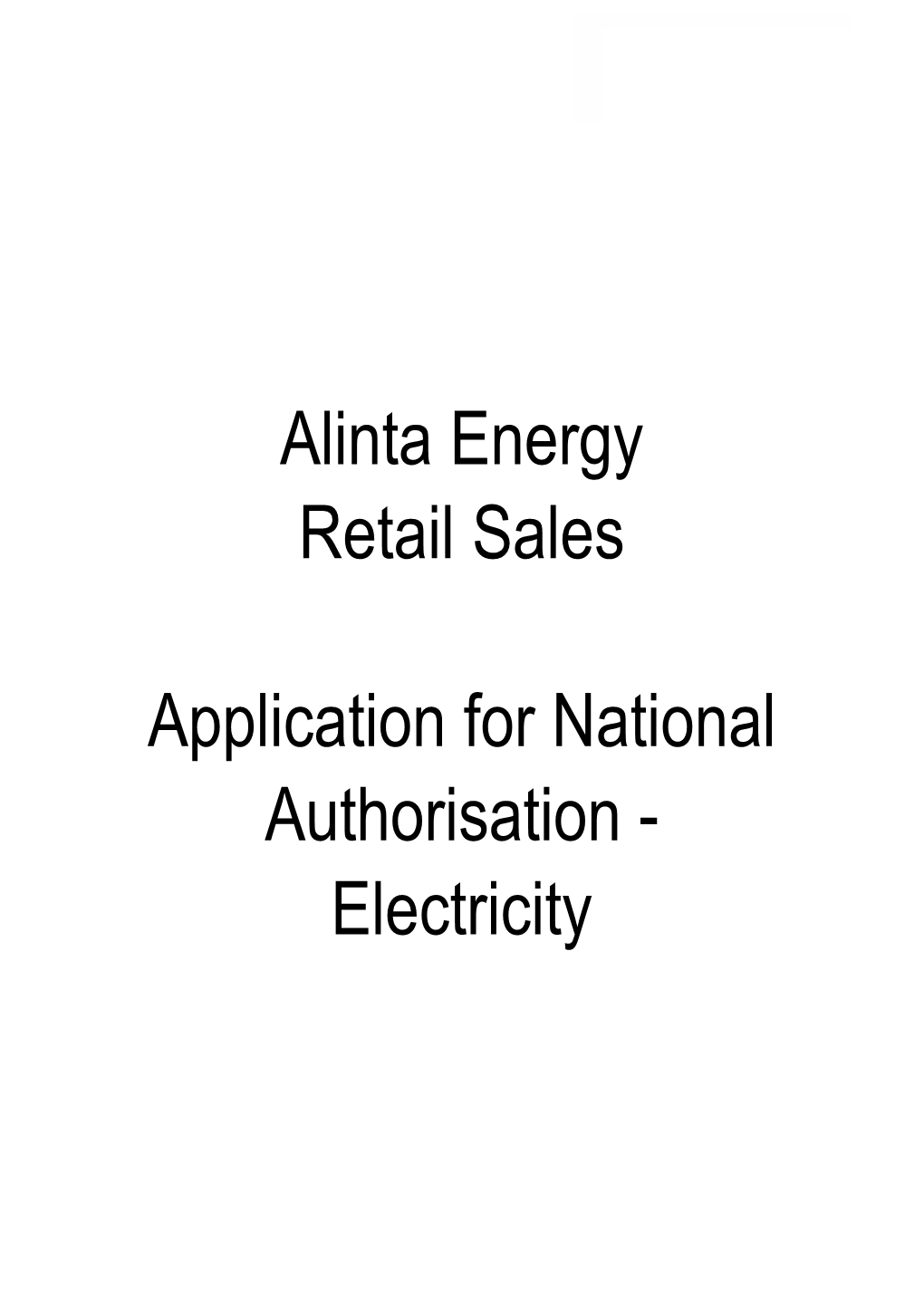 Alinta Energy Retail Sales Application For