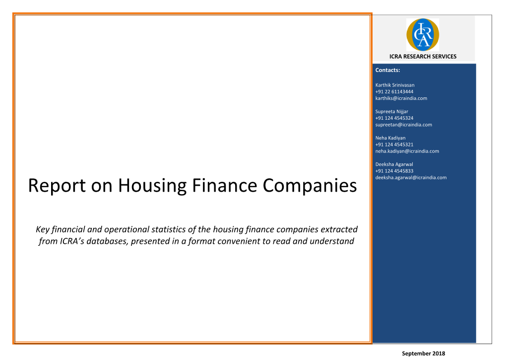 Report on Housing Finance Companies