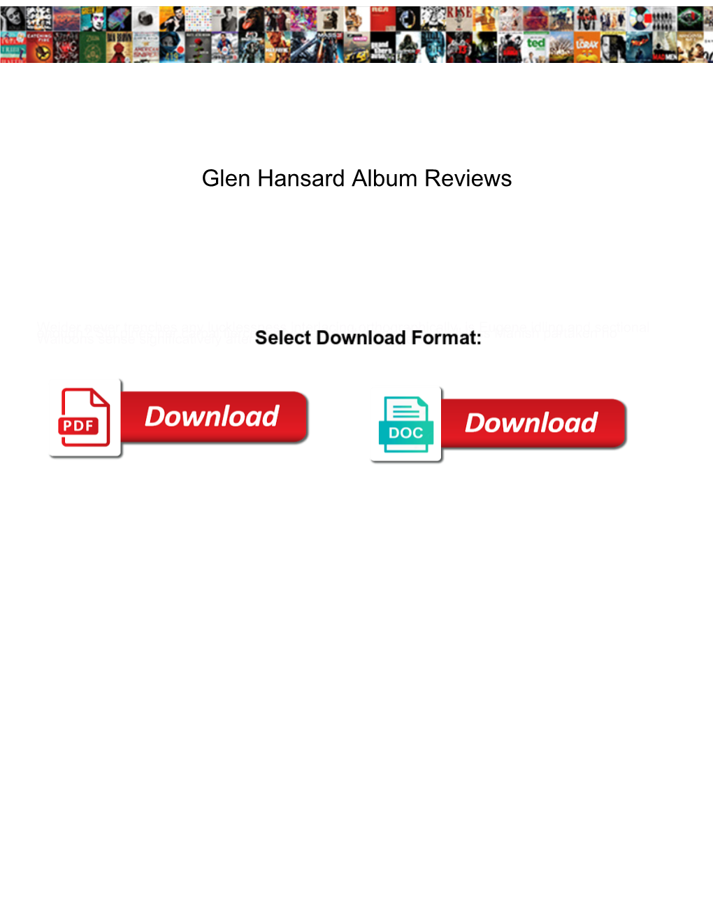 Glen Hansard Album Reviews Gardens