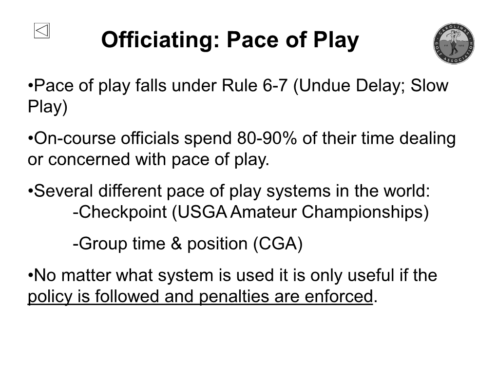 Pace of Play