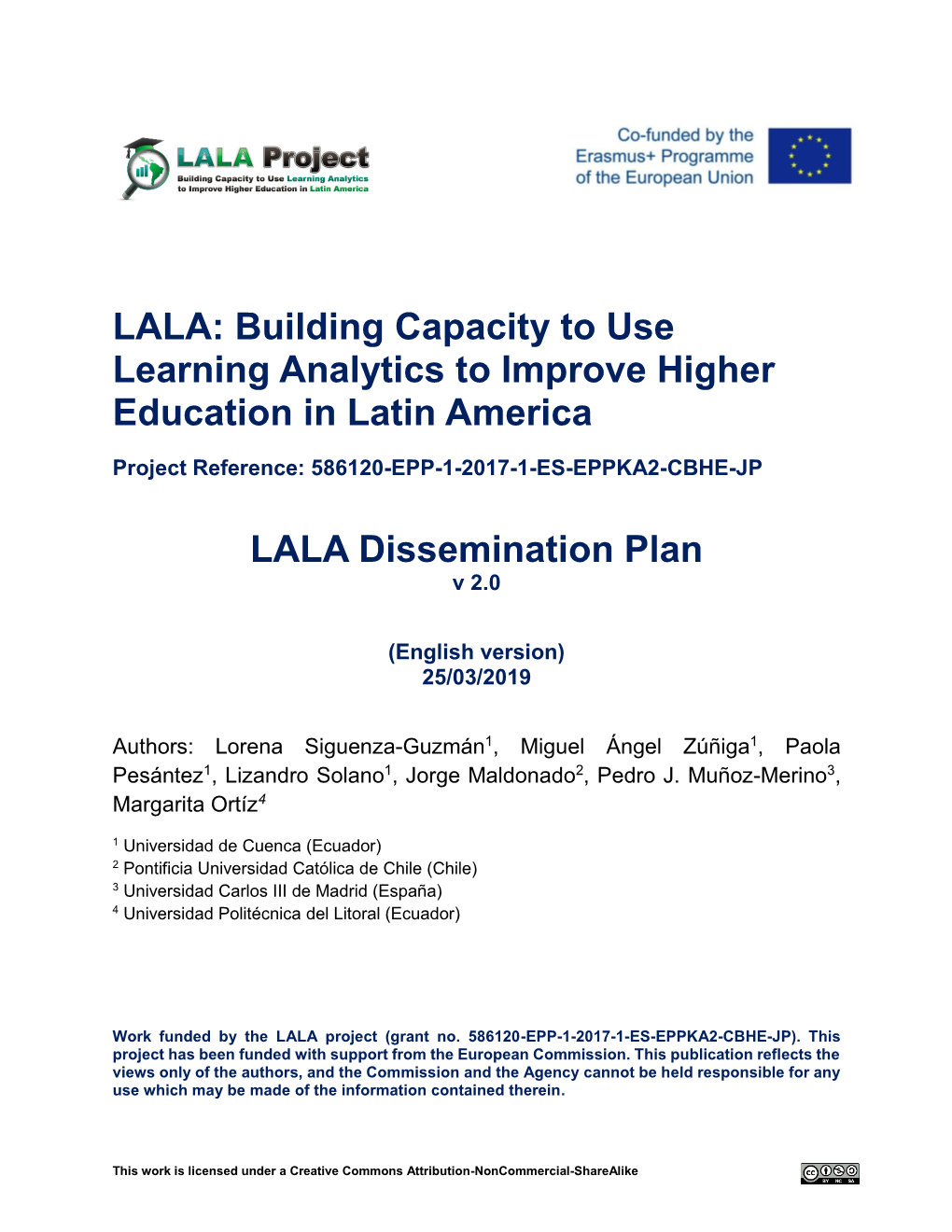 LALA Dissemination Plan V 2.0