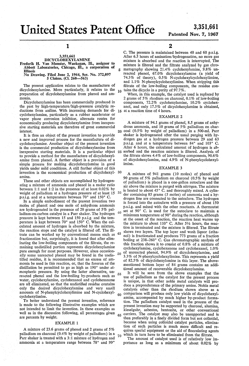 United States Patent Office Patented Nov