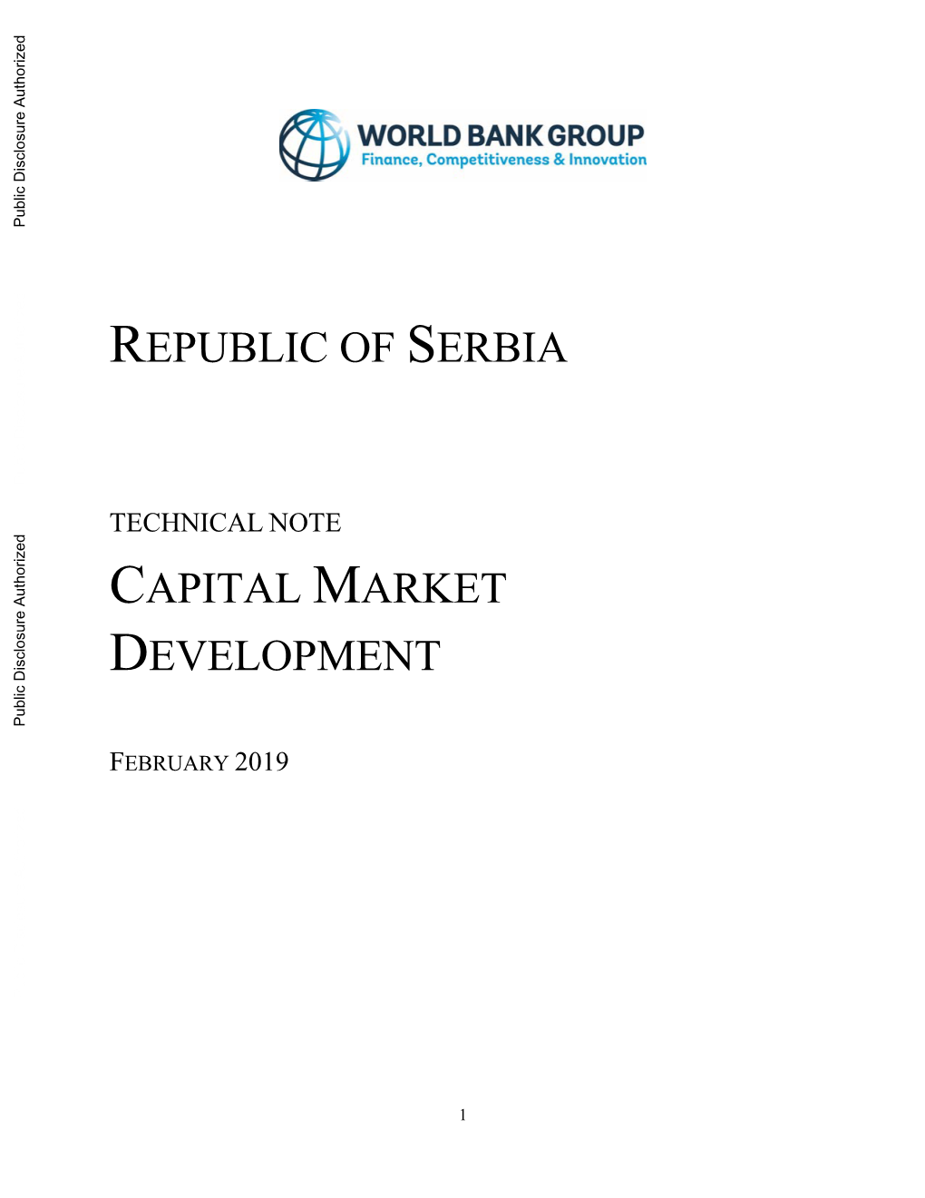 Republic of Serbia – Capital Market Development