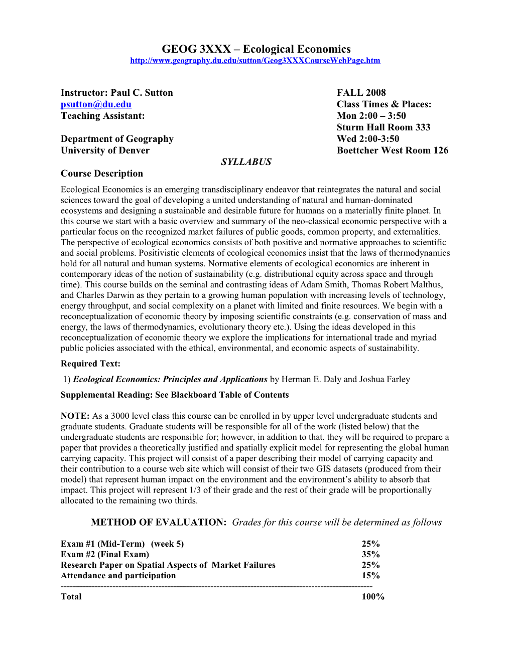 CORE 2401 the Human Population: Patterns, Proccesses & Problematics