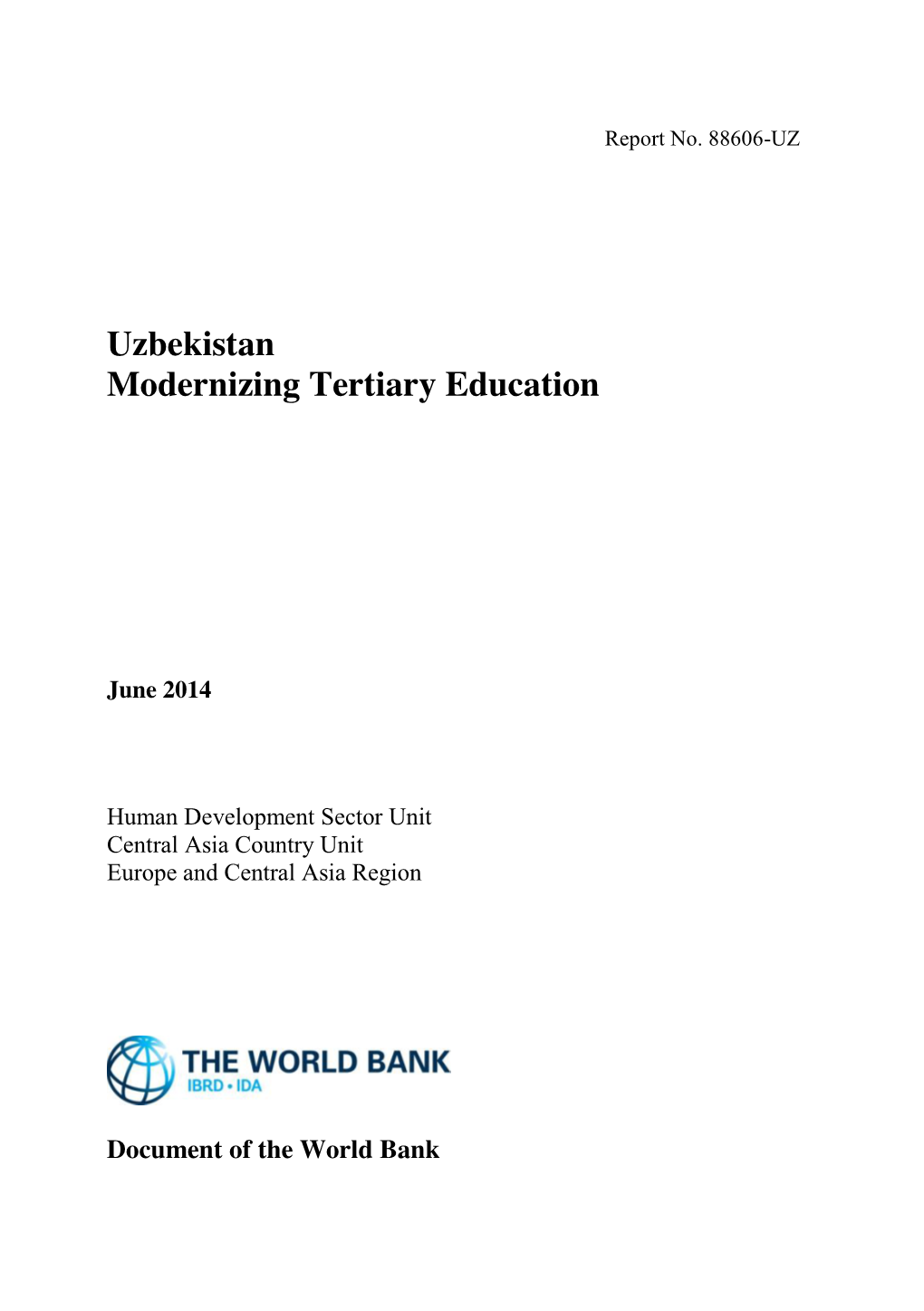 Uzbekistan Modernizing Tertiary Education