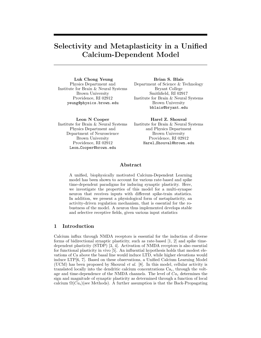 Selectivity and Metaplasticity in a Unified Calcium-Dependent Model