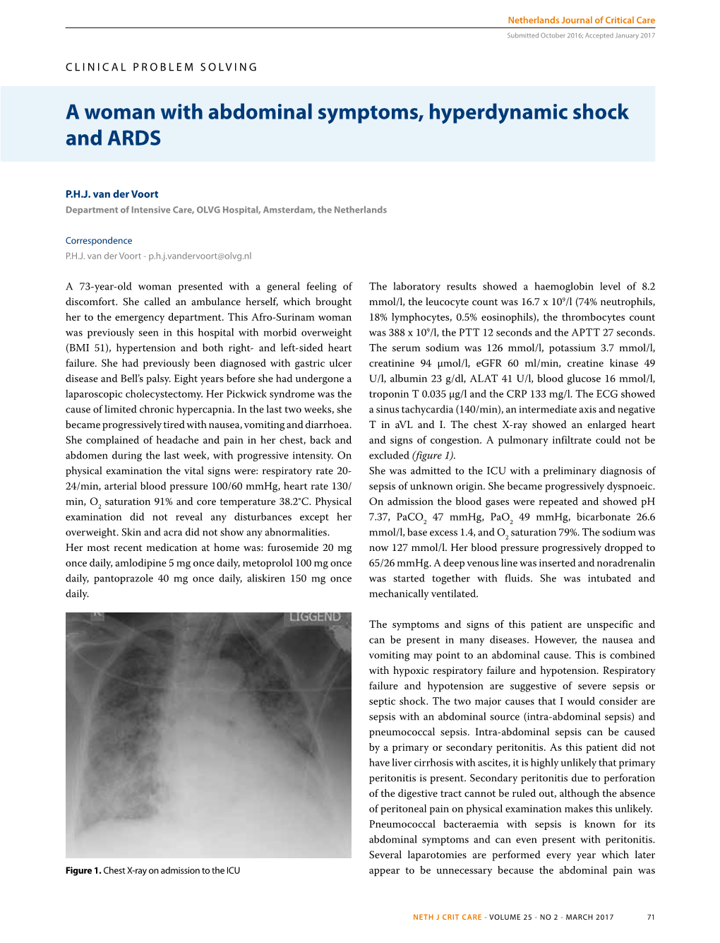 A Woman with Abdominal Symptoms, Hyperdynamic Shock and ARDS