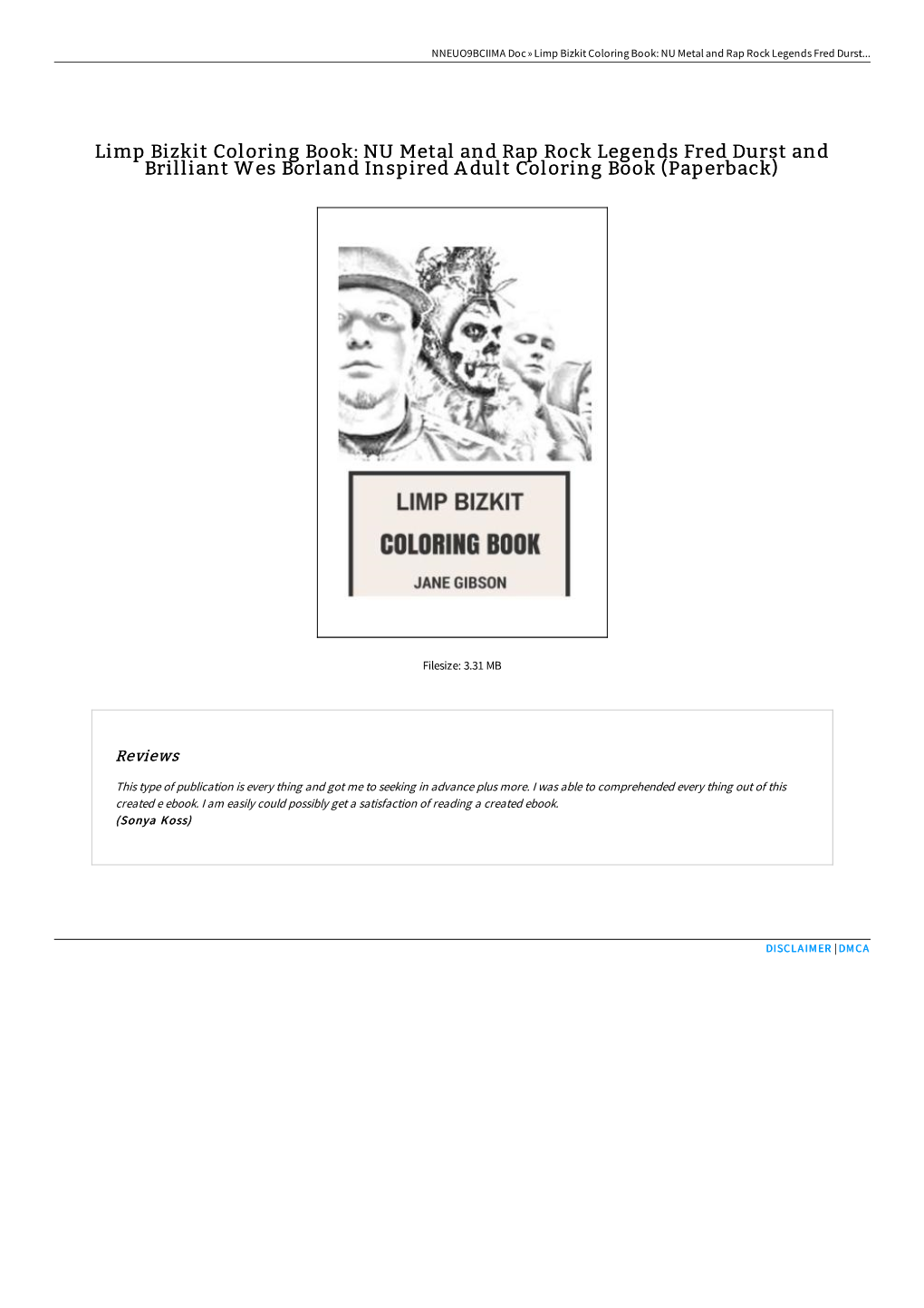 Read Ebook ~ Limp Bizkit Coloring Book: NU Metal and Rap Rock