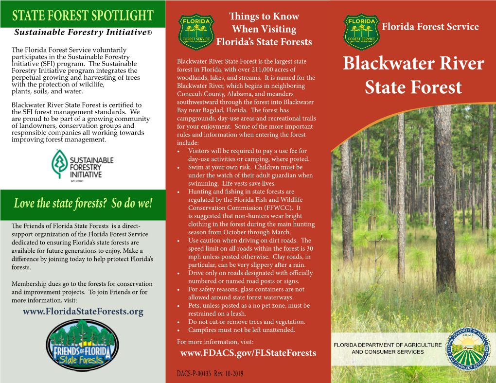 Blackwater River State Forest Brochure
