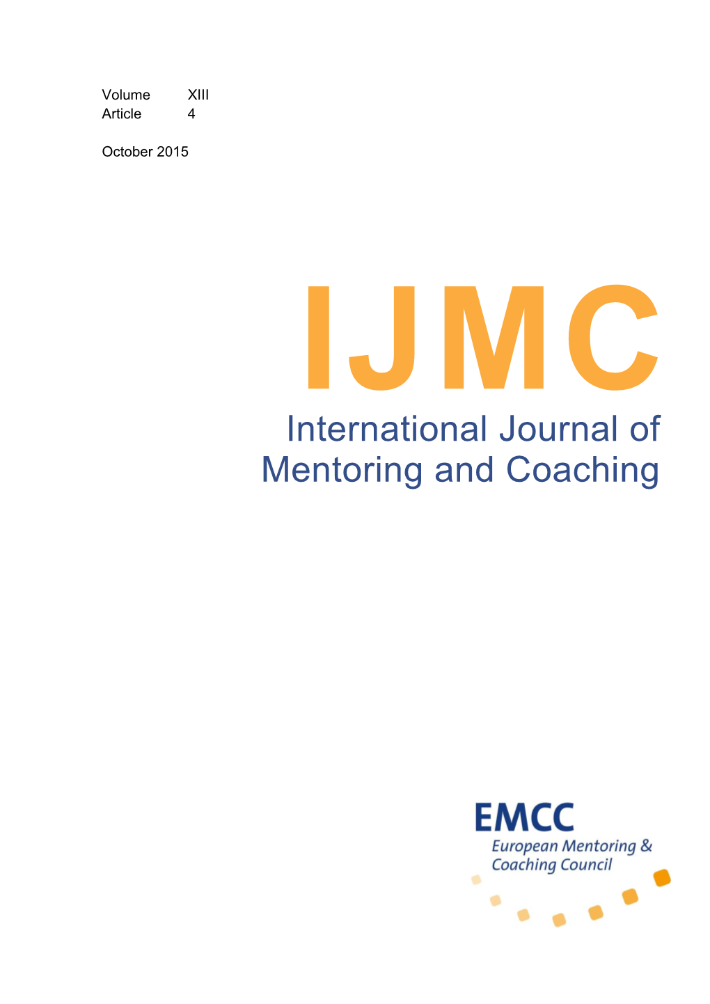 International Journal of Mentoring and Coaching