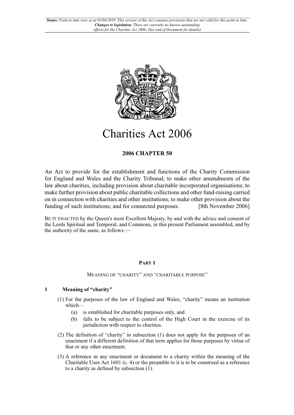 Charities Act 2006