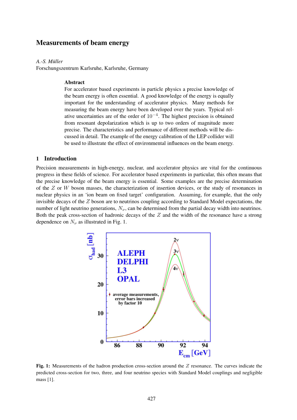 Measurements of Beam Energy