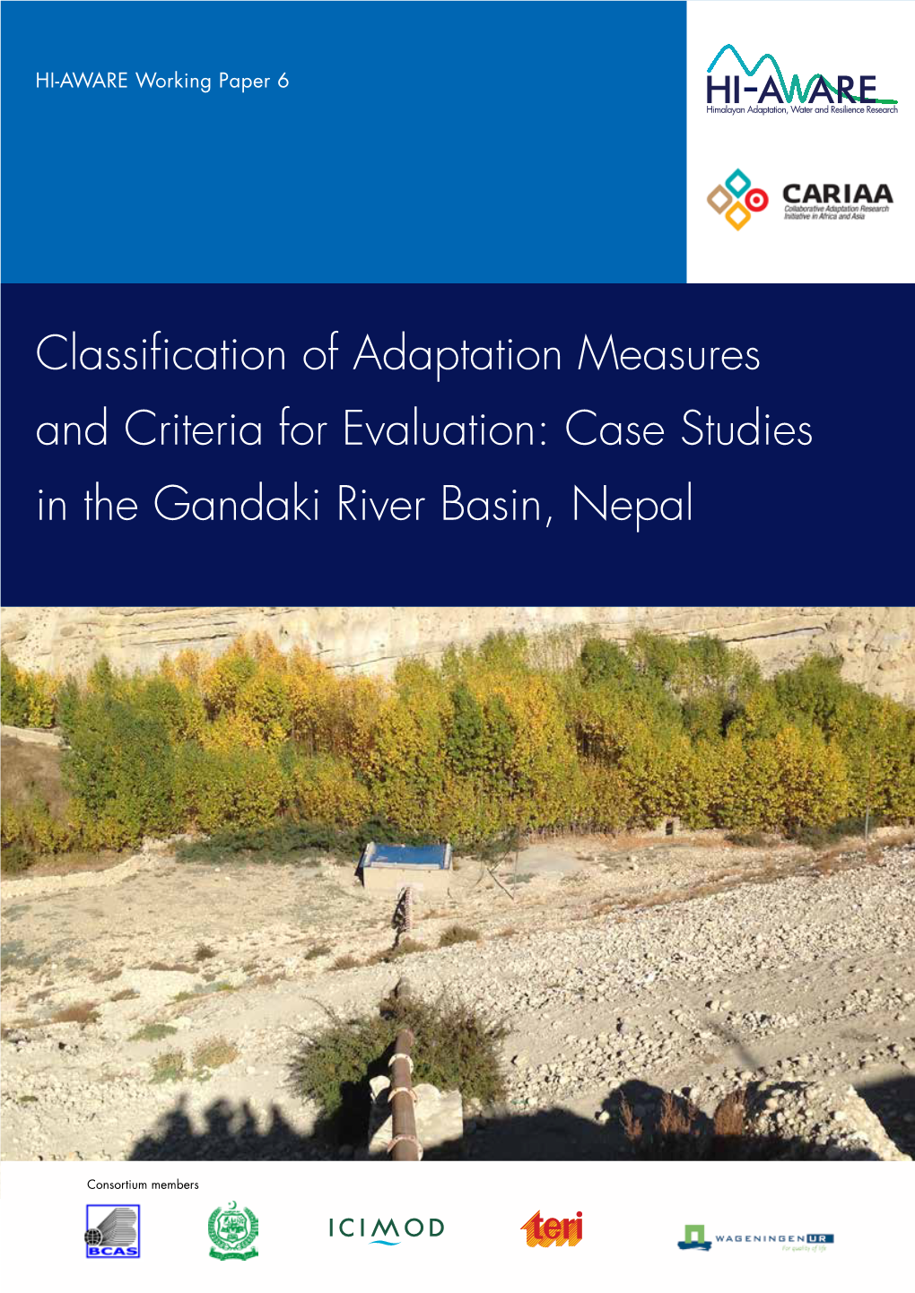 Classification of Adaptation Measures and Criteria for Evaluation: Case Studies in the Gandaki River Basin, Nepal