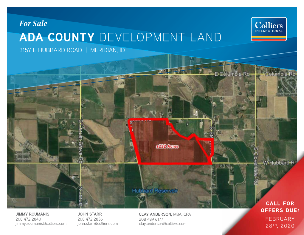 Ada County Development Land 3157 E Hubbard Road | Meridian, Id