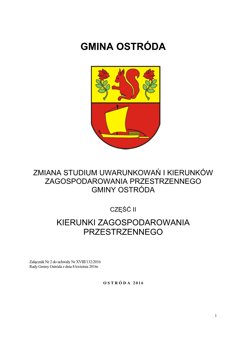 Studium Uwarunkowań I Kierunków Zagospodarowania Przestrzennego Gminy Ostróda