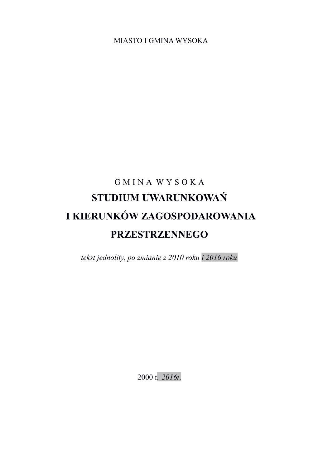 Studium Uwarunkowań I Kierunków Zagospodarowania Przestrzennego