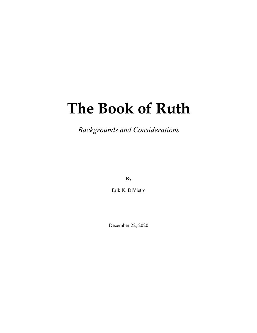 The Book of Ruth