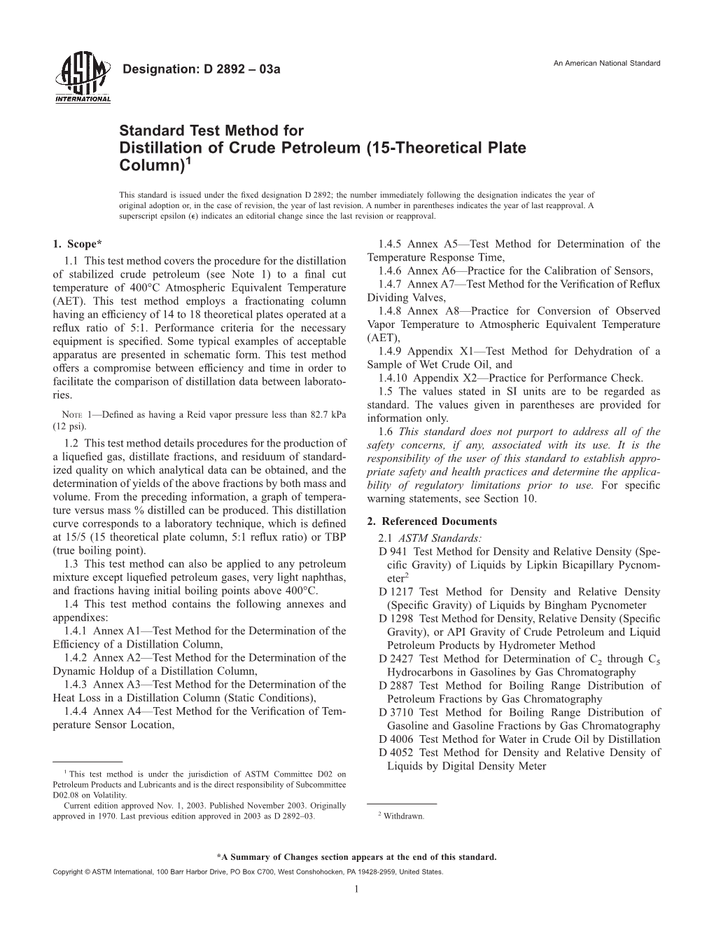 Distillation of Crude Petroleum (15-Theoretical Plate Column)1