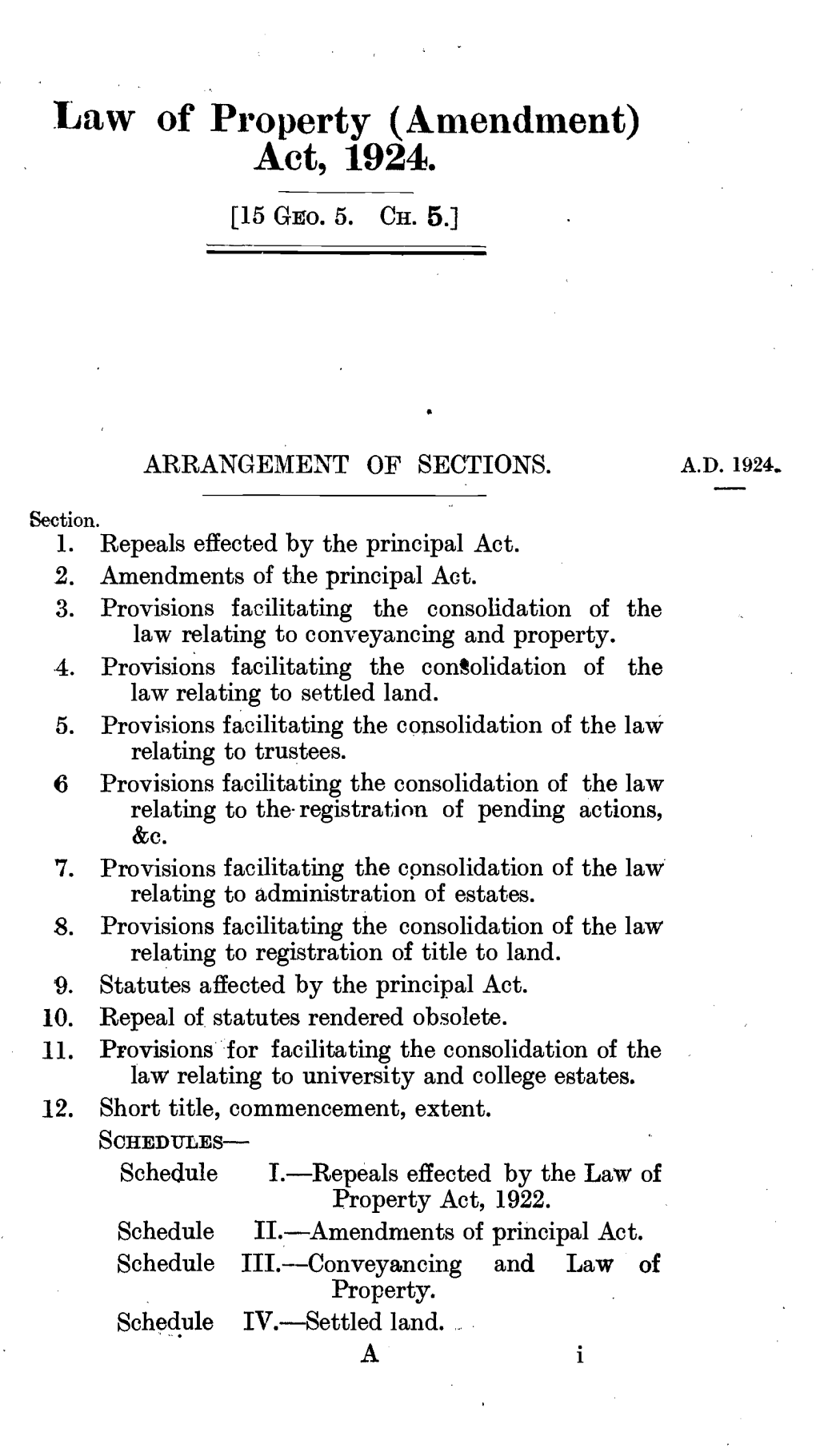 Law of Property (Amendment) Act, 1924