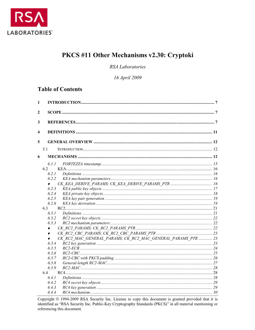 PKCS #11 Other Mechanisms V2.30: Cryptoki