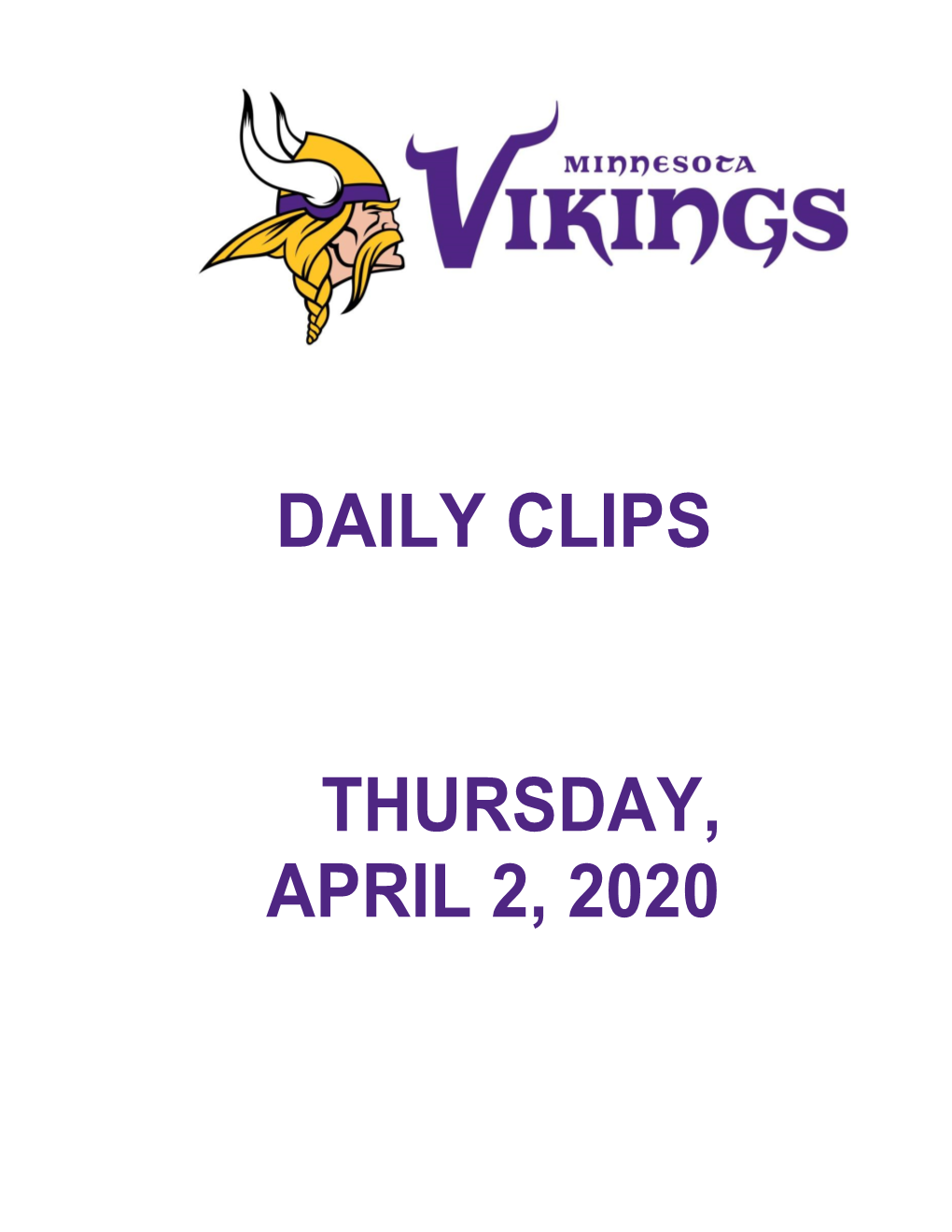 Daily Clips Thursday, April 2, 2020