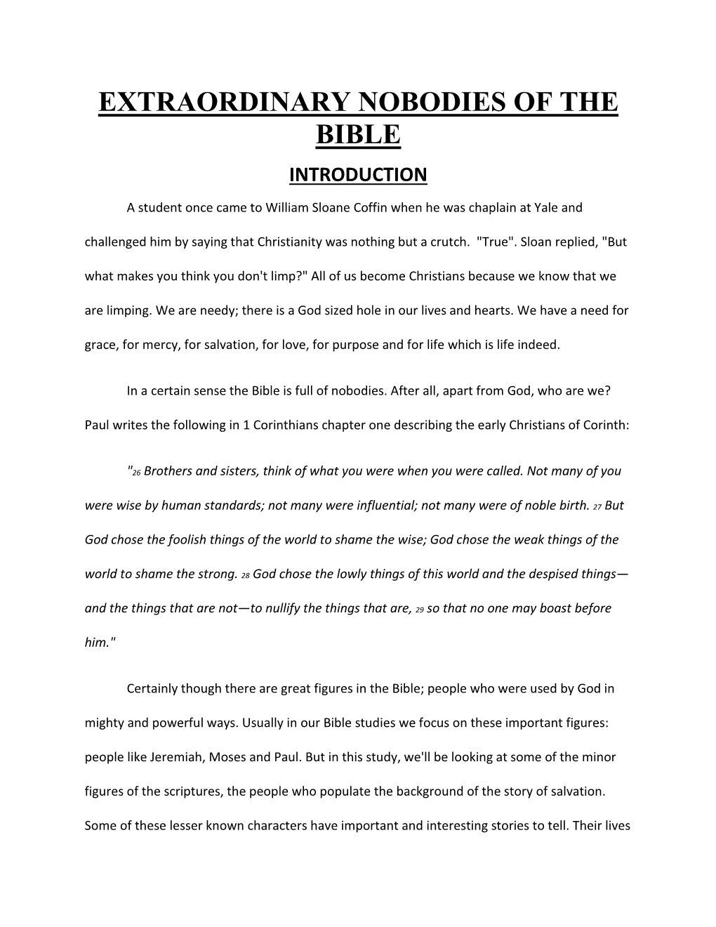 Extraordinary Nobodies of the Bible