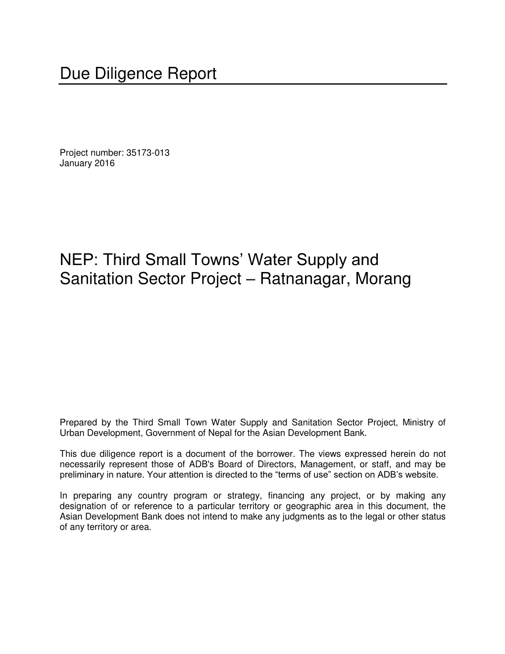 35173-013: Third Small Towns Water Supply and Sanitation Sector Project