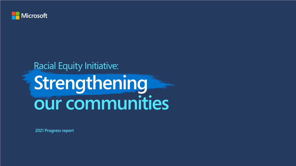 Racial Equity Initiative: Strengthening Our Communities