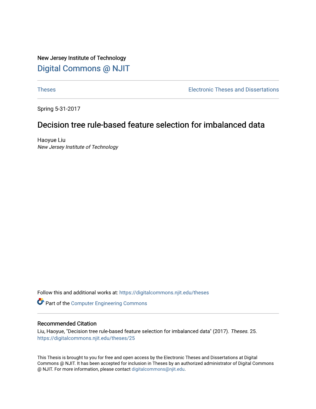 Decision Tree Rule-Based Feature Selection for Imbalanced Data