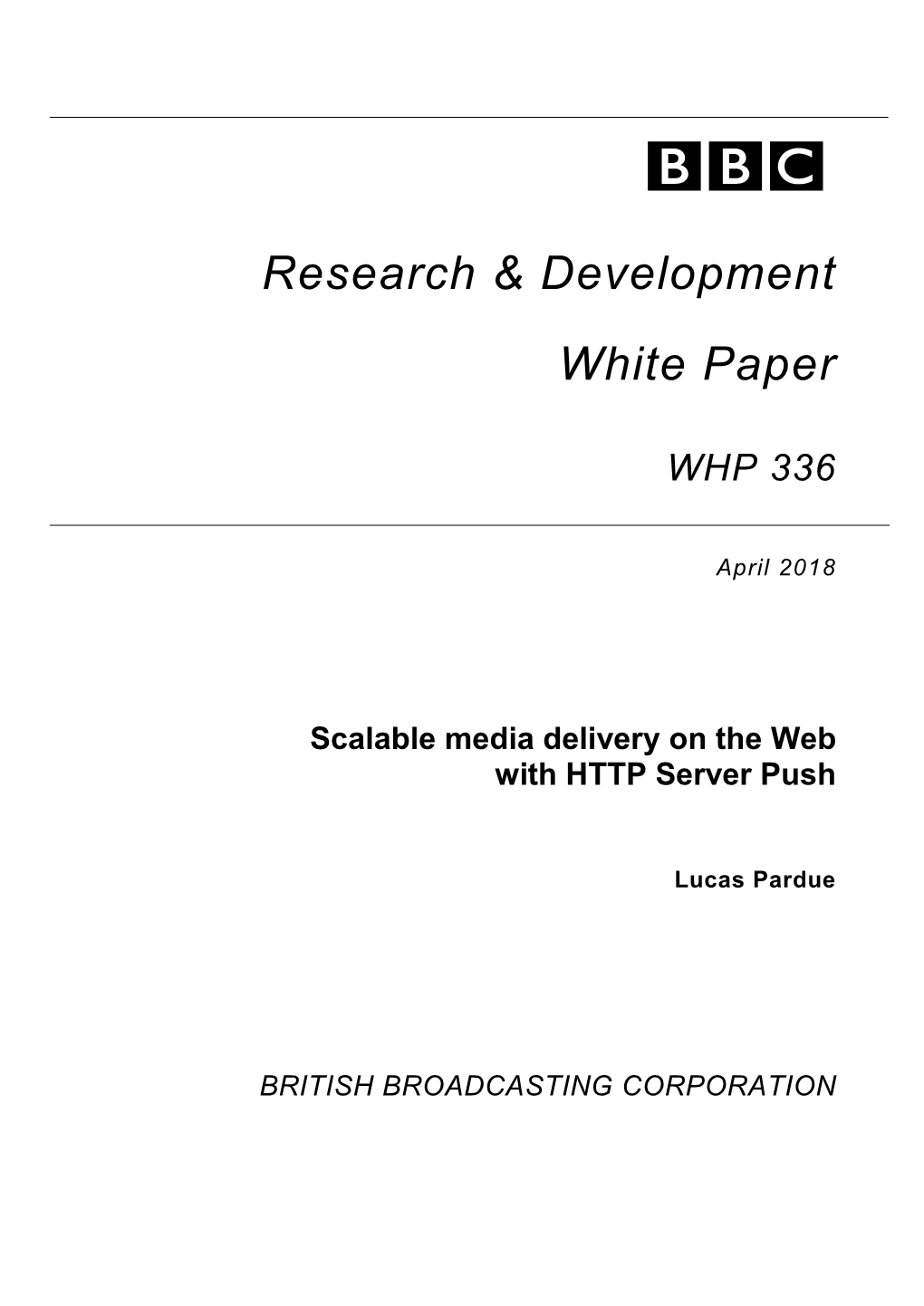 Research & Development White Paper