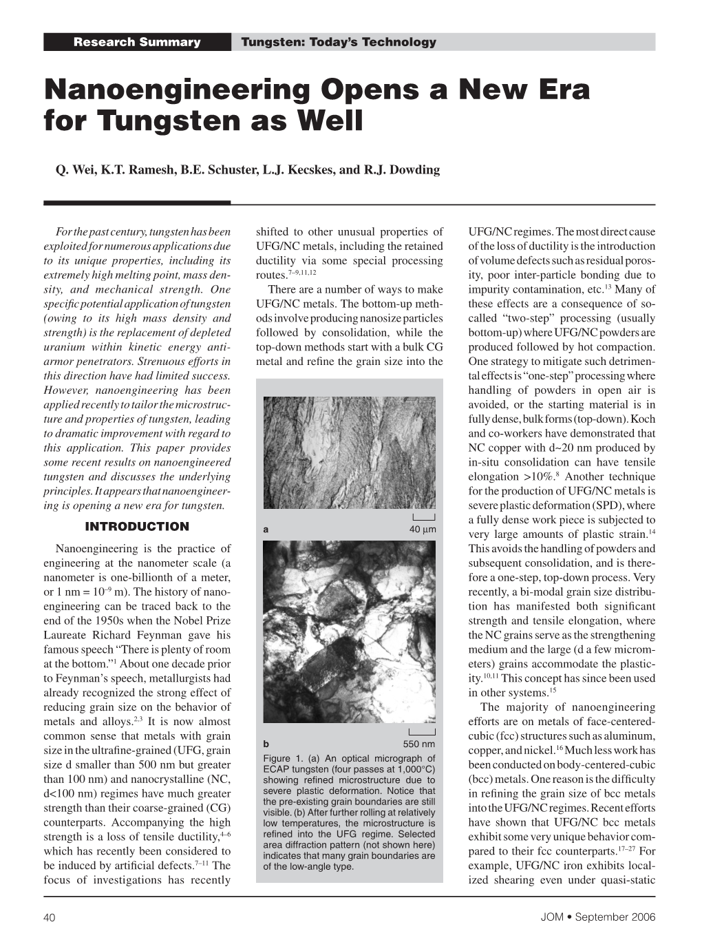 Nanoengineering Opens a New Era for Tungsten As Well