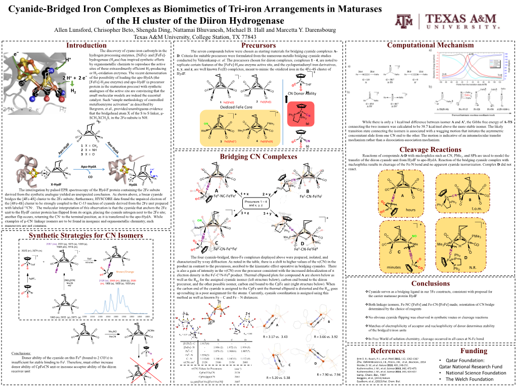 Cyanide-Bridged Iron Complexes As Biomimetics of Tri-Iron