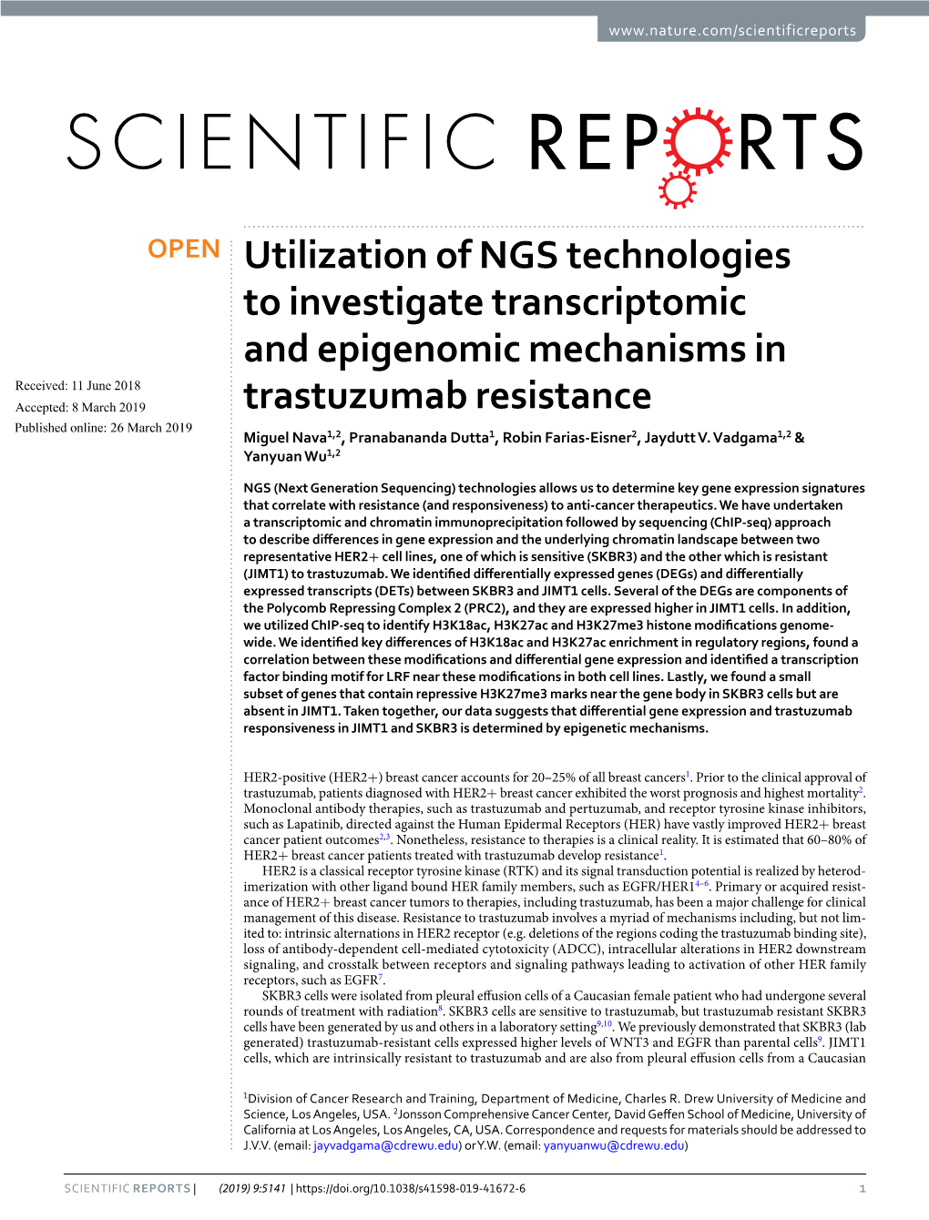 Utilization of NGS Technologies to Investigate Transcriptomic And