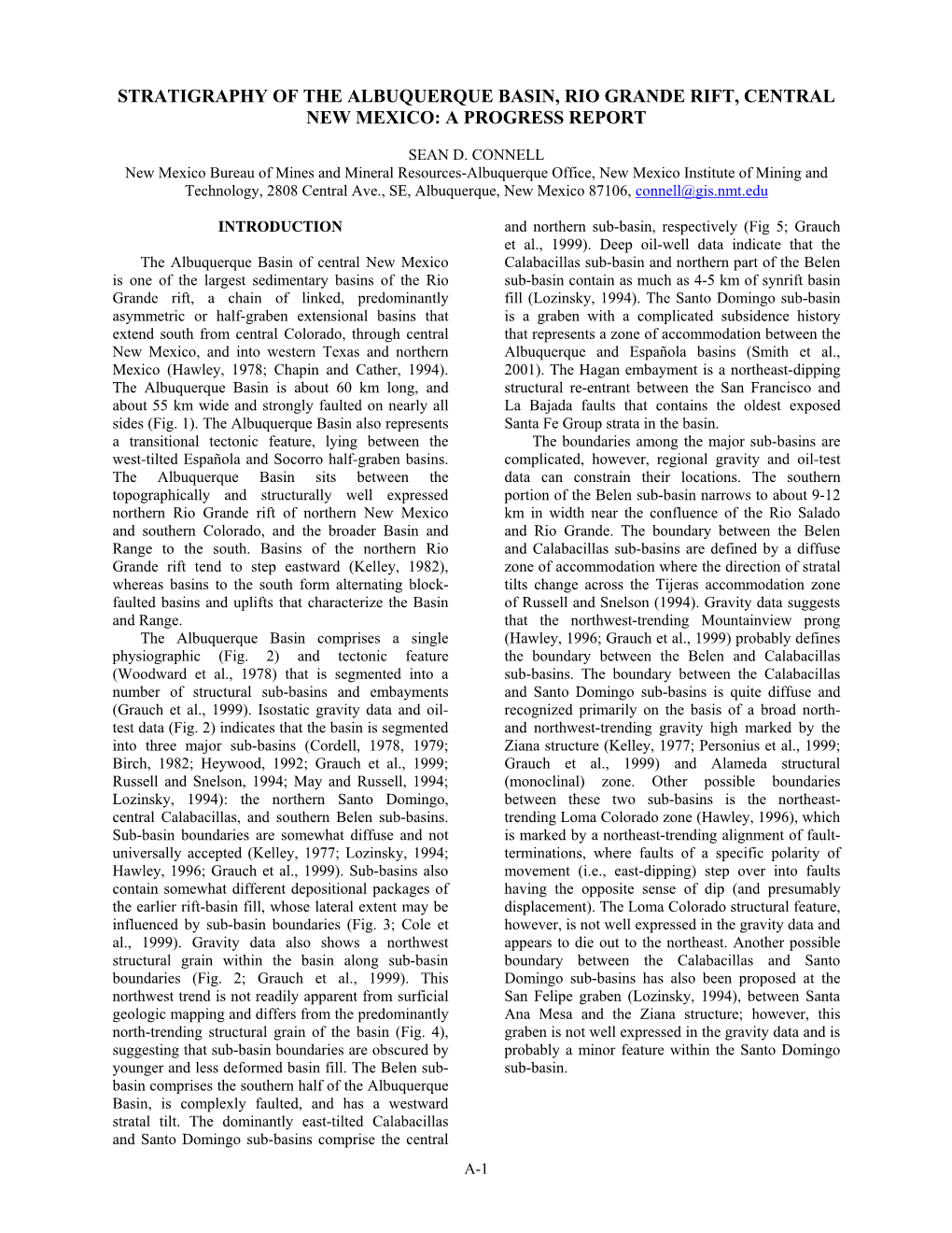 Stratigraphy of the Albuquerque Basin, Rio Grande Rift, New Mexico: A