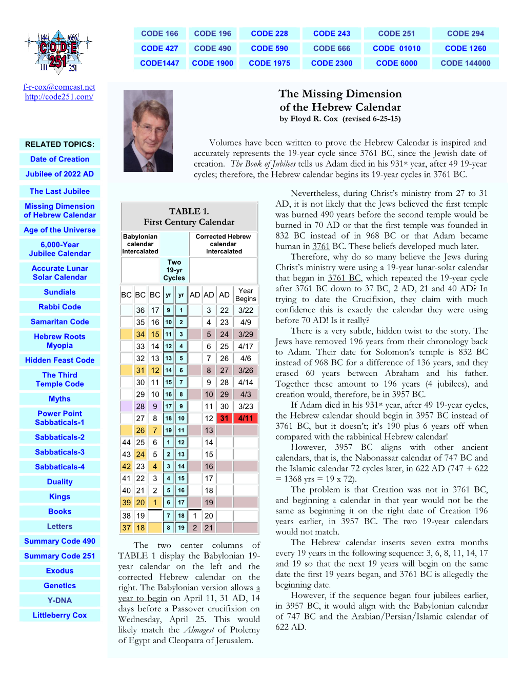 The Missing Dimension of the Hebrew Calendar