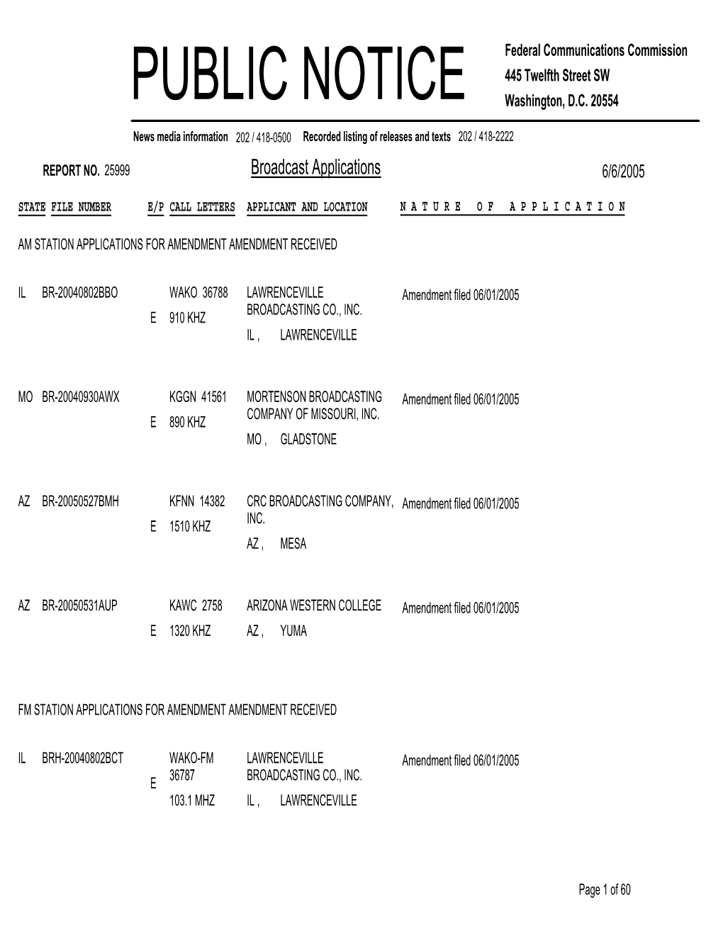 Broadcast Applications 6/6/2005