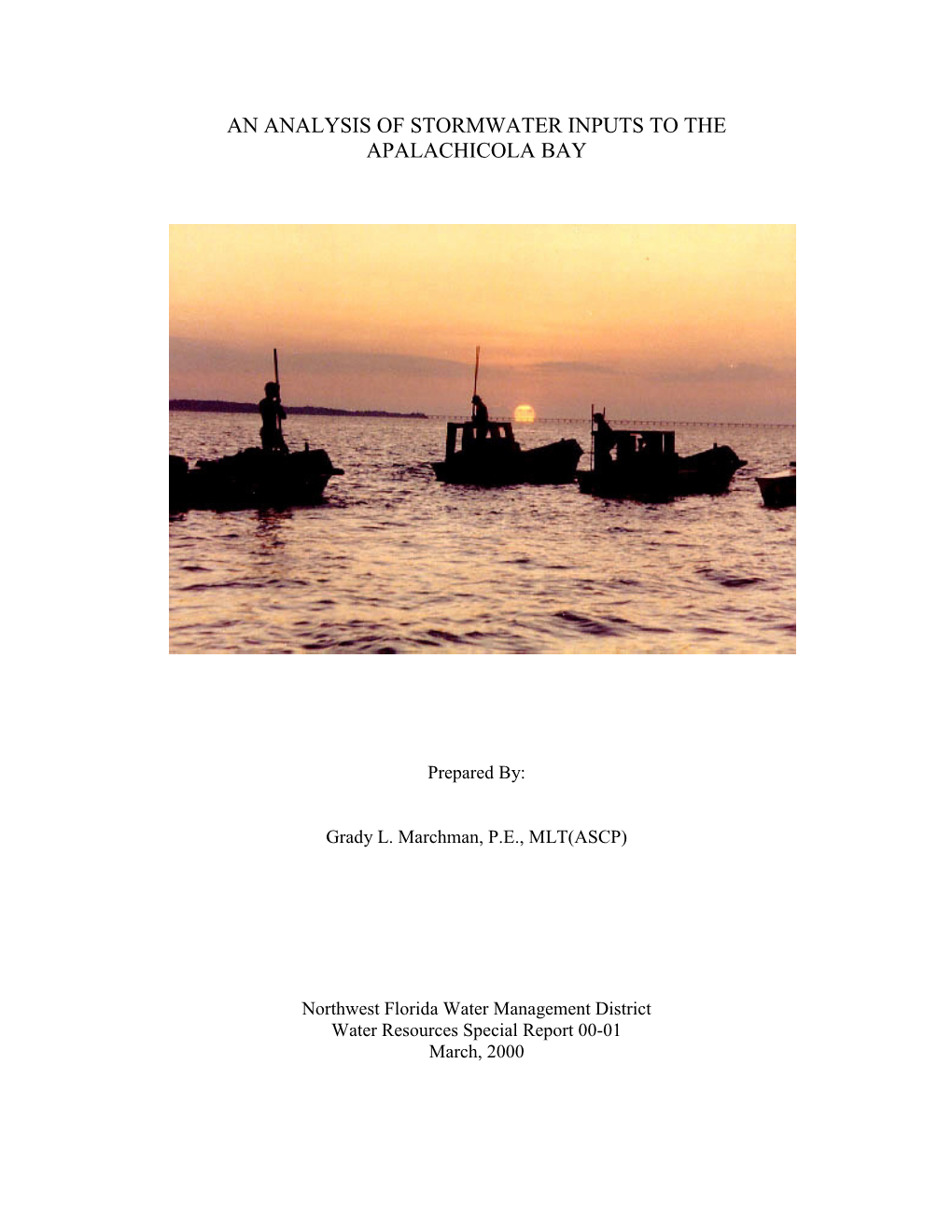 An Analysis of Stormwater Inputs to the Apalachicola Bay