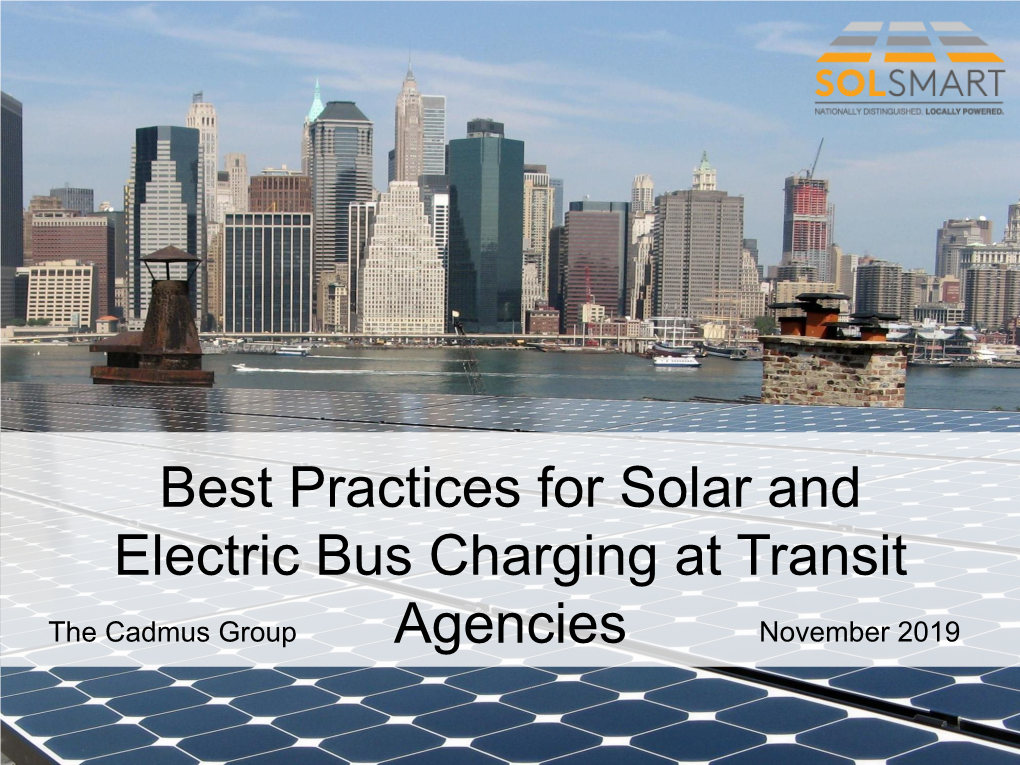 Best Practices for Solar and Electric Bus Charging at Transit Agencies