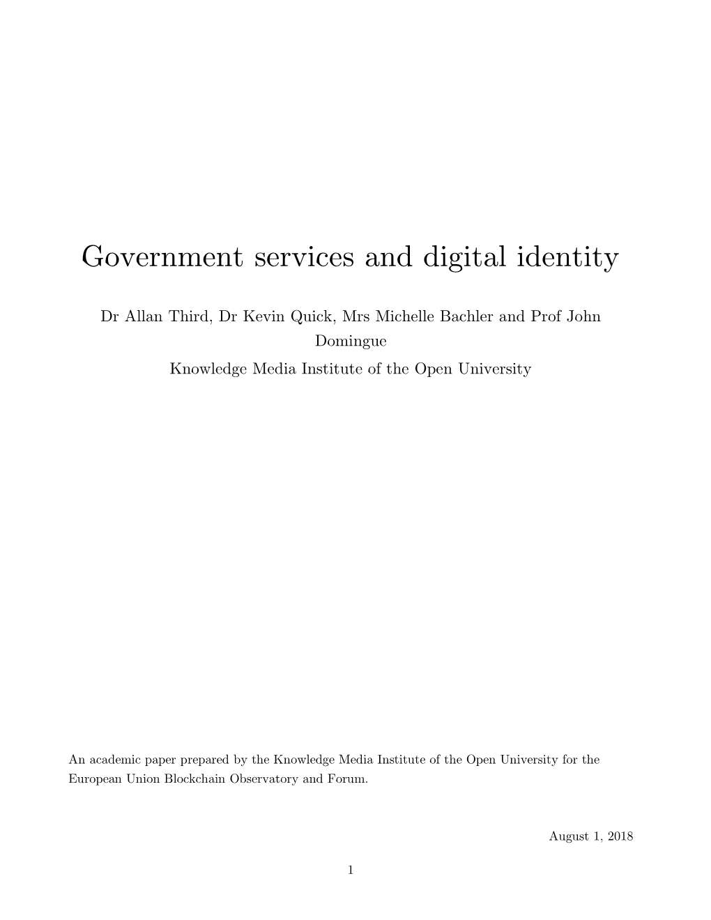 Government Services and Digital Identity