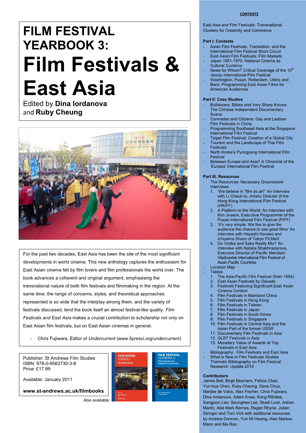 Film Festivals & East Asia