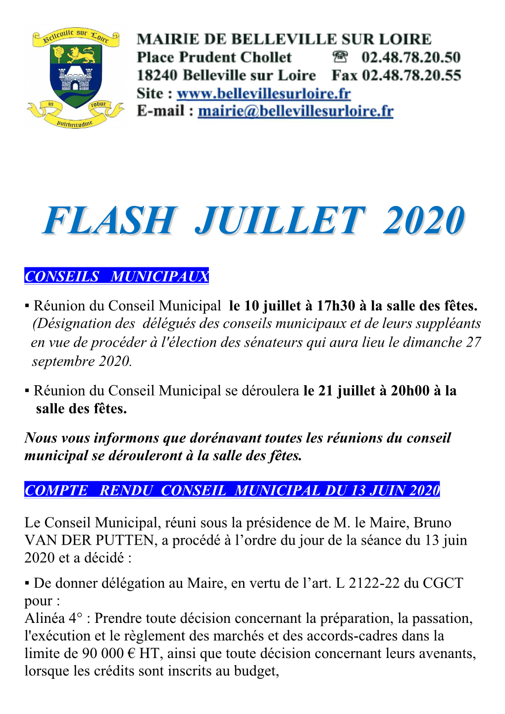 Flash Juillet 2020