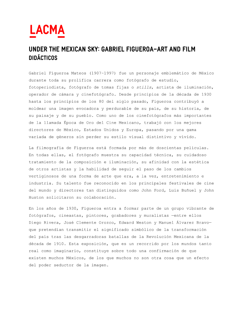 Gabriel Figueroa–Art and Film Didácticos