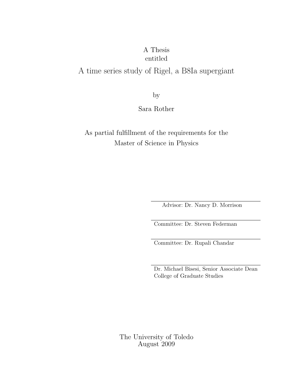 A Time Series Study of Rigel, a B8ia Supergiant