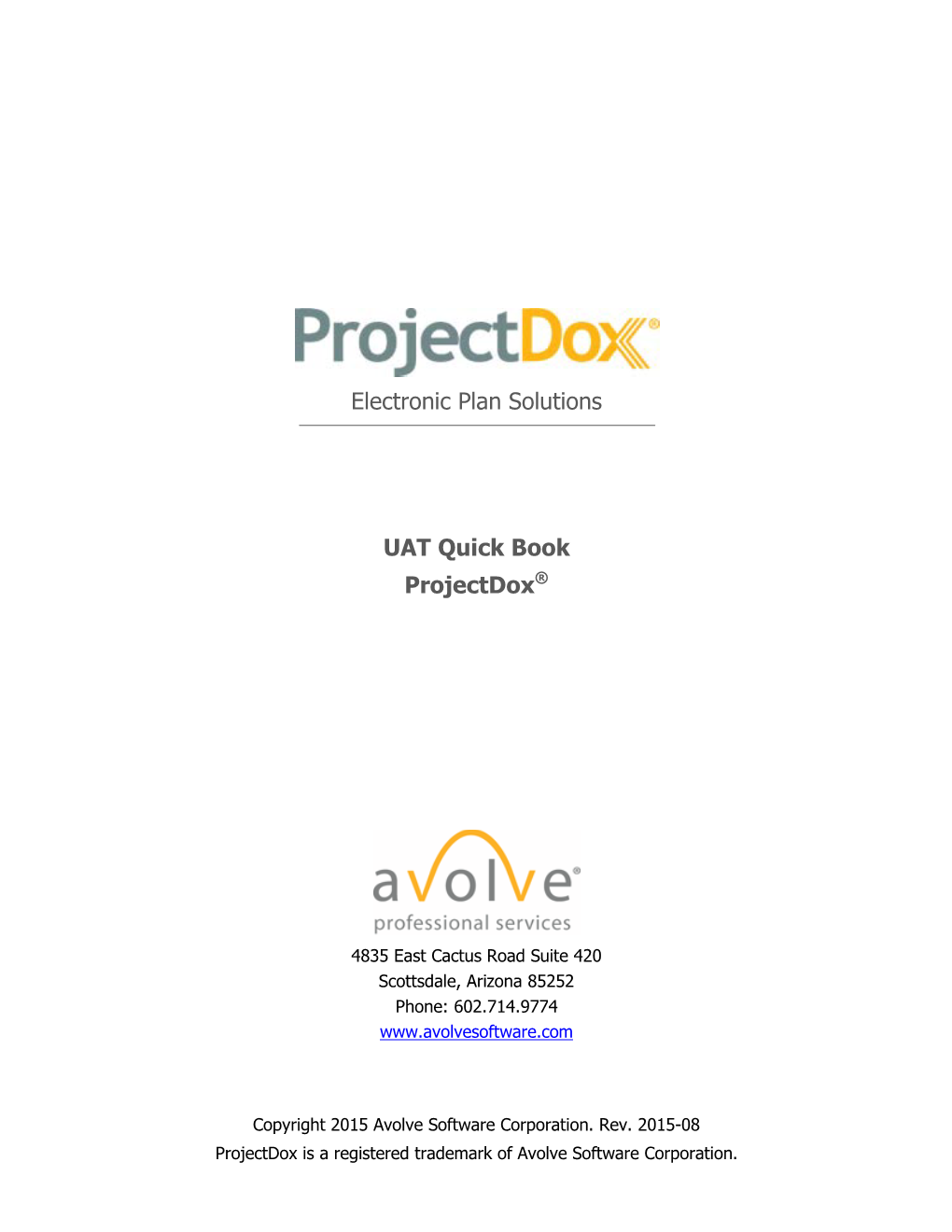 Electronic Plan Solutions UAT Quick Book Projectdox®