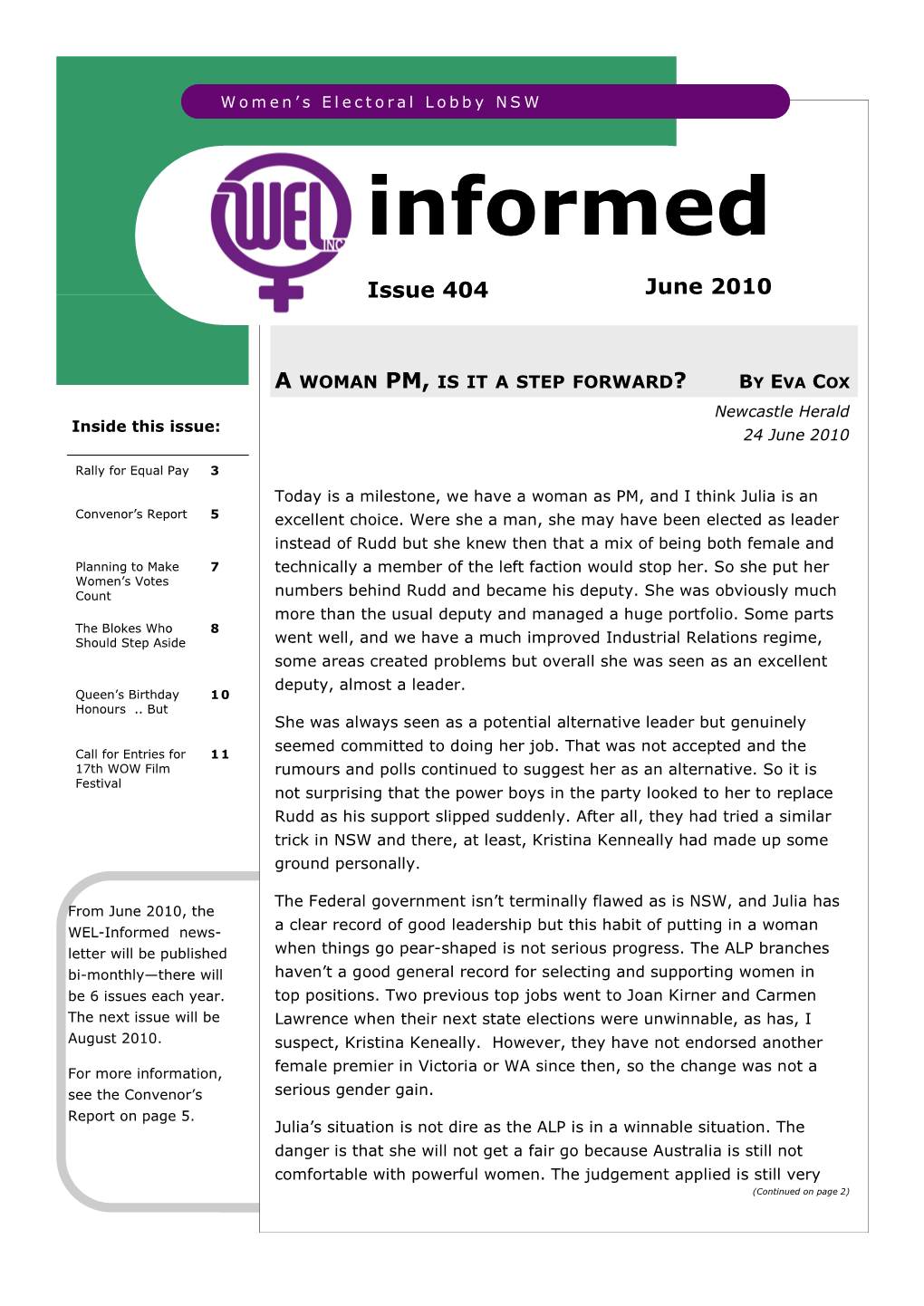 WEL-Informed Issue 404 Jun10.Pub