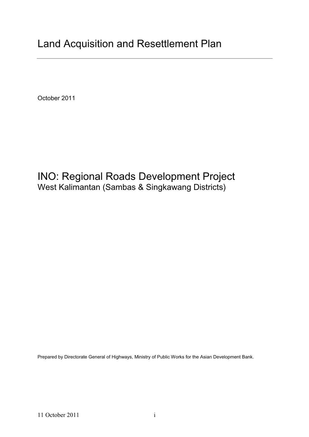 Regional Roads Development Project: West Kalimantan (Sambas